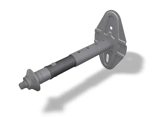 PREFA držač obujmica za cijevi za ETICS, dostupan u veličinama 100-180 mm i 180-260 mm, uključujući tiplu, vijak i pokrovnu kapicu, idealan za sigurno pričvršćivanje obujmica za cijevi.