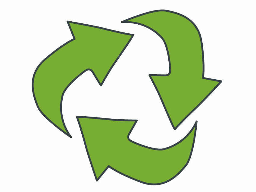 Simbol za recikliranje sastoji se od 3 strelice usmjerene jedna u drugu – simbolizira udio recikliranog PREFA aluminija