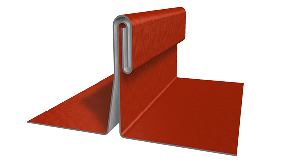 Dvostruki stojeći falc sa sustavom PREFALZ u ciglasto crvenoj boji