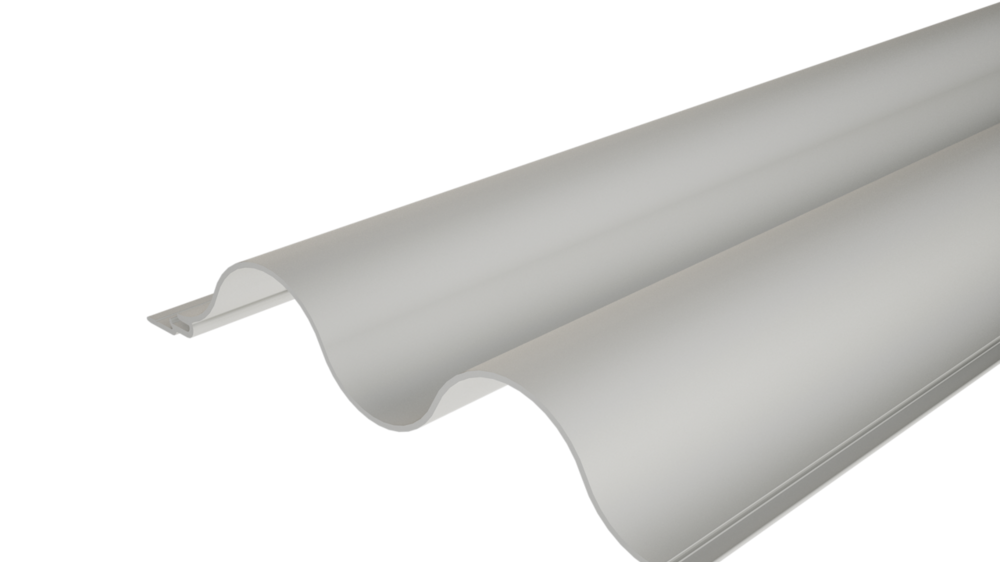  PREFA ekstrudirani valoviti profil 34/100 s valovitom površinom, za oblikovanje fasade ili oblaganje balkona.