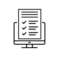 Clipart ekrana na kojem je prikazan popis za provjeru odnosno obrazac