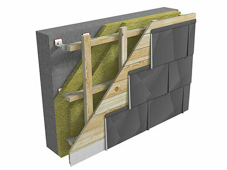 Polaganje fasadnih panela FX.12 na punu oplatu