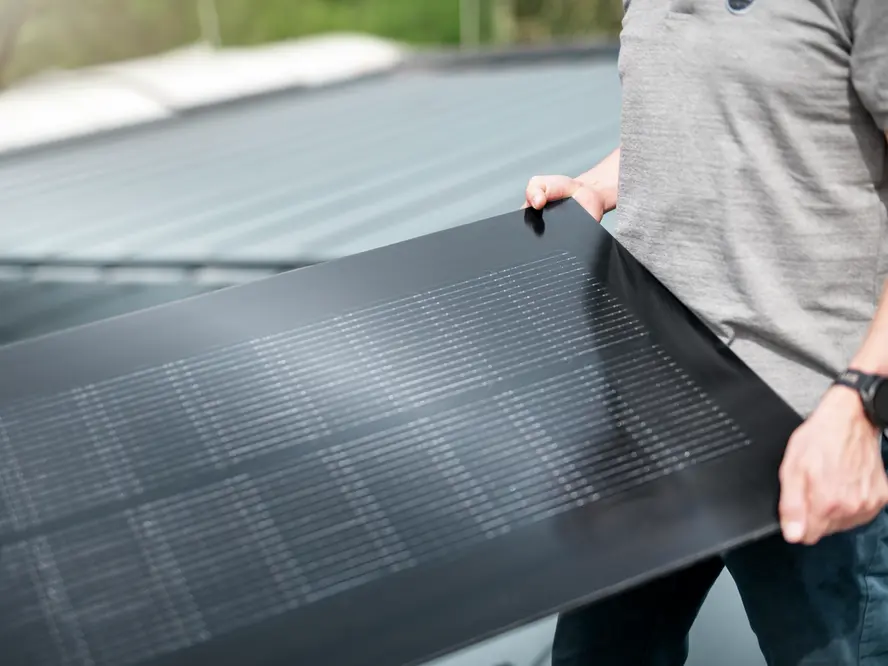Detaljan snimak pojedinačnog PREFALZ solarnog modula