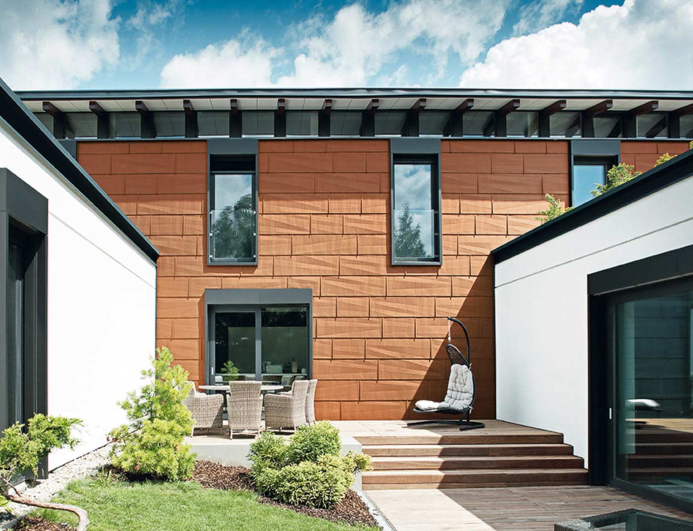 Referentni objekti PREFA Fasadni sustavi Fasadni panel FX.12 04 P.10 ciglasto crvena